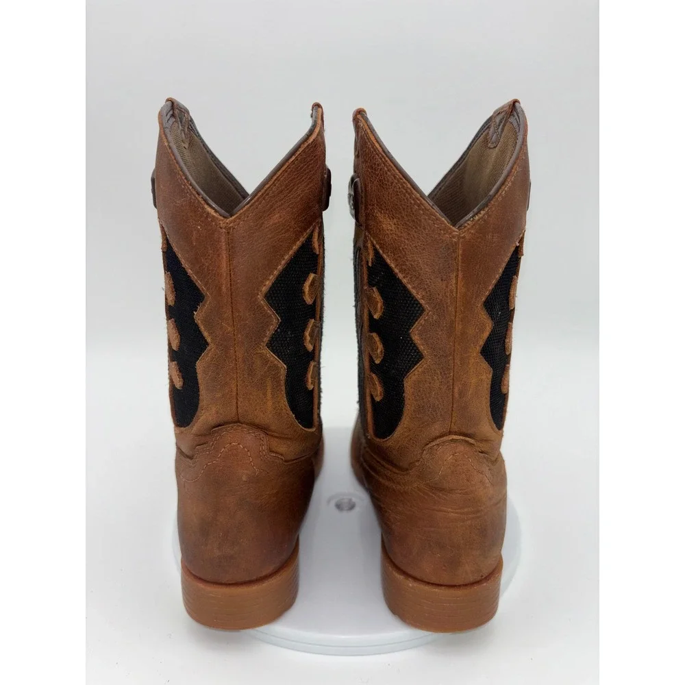 CODY JAMES Cowboy Boot Western Kids Brown Leather Square Toe Boys Little Youth 3